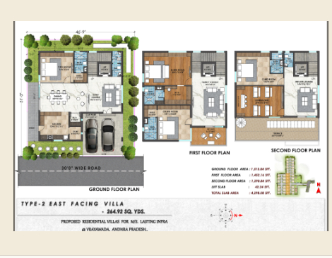 East Â· 264 Sq.Yds plan