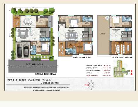 West Â· 238 Sq.Yds plan