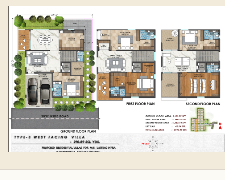 West Â· 290 Sq.Yds plan